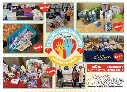 Items collected for foster children and families