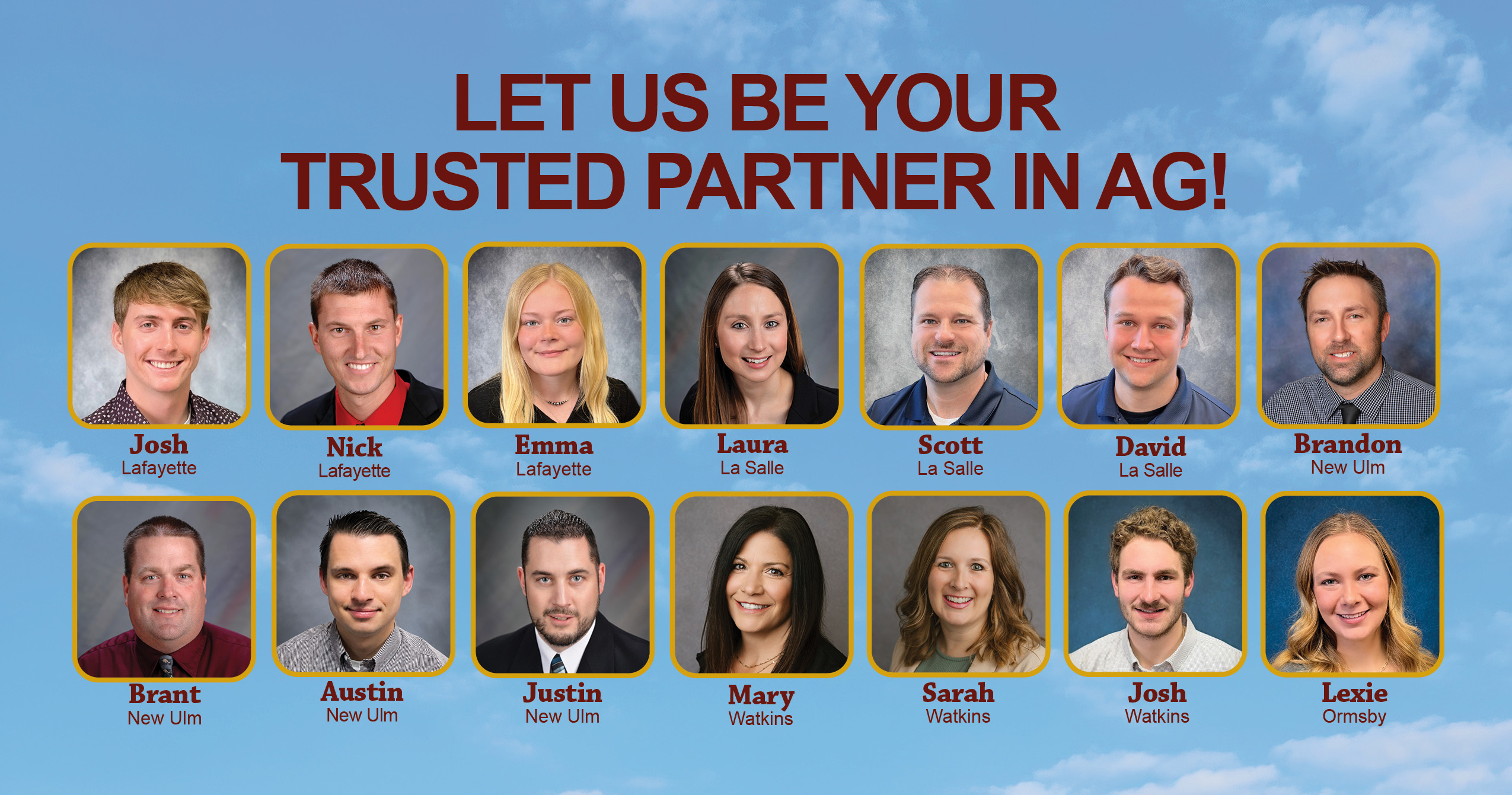 Photo collage of all crop insurance agents