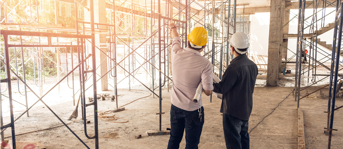 Construction workers on site