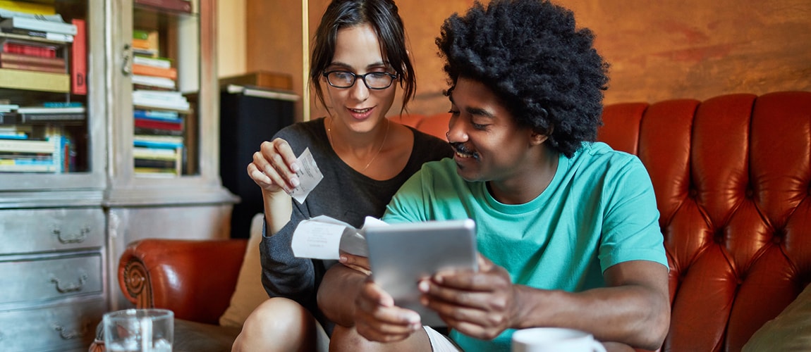 Couple going over finances