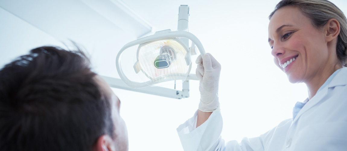 man at the dentists office